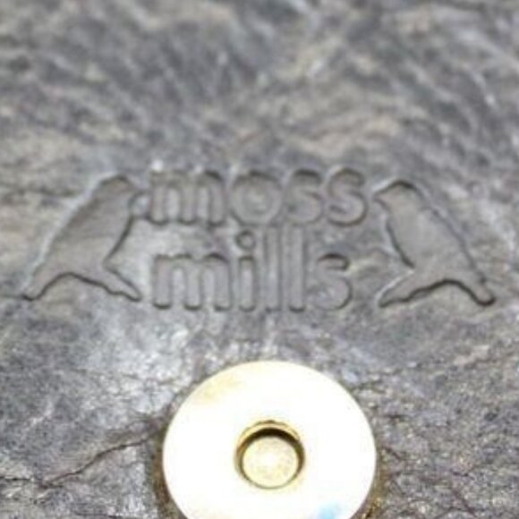 Moss Mills Espresso Leather Envelope Studded Clutch 14k gold plated hardware - Picture 4 of 8